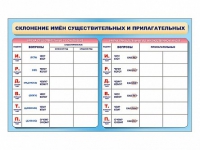 Фрагмент (демонстрационный) маркерный (двухсторонний) "Склонение имен существительных и прилагательных" - «globural.ru» - Сочи