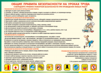 Таблица Общие правила безопасности на уроках труда 1000*1400 винил	  - «globural.ru» - Сочи