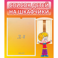 Стенд "Список детей на шкафчики" №1 - «globural.ru» - Сочи