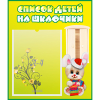 Стенд "Список детей на шкафчики" №11 - «globural.ru» - Сочи