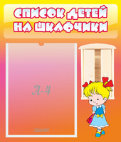 Стенд "Список детей на шкафчики" №6 - «globural.ru» - Сочи