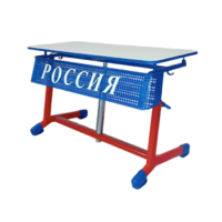Стол ученический двухместный "Патриот-2о" на газовом лифте (р.гр. № 3-7 и наклоном столешницы) - «globural.ru» - Сочи
