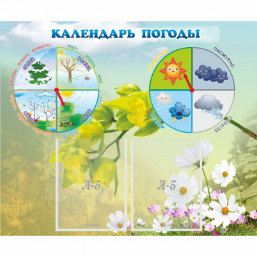 Стенд "Календарь погоды" с 2 карманами - «globural.ru» - Сочи