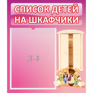 Стенд "Список детей на шкафчики" - «globural.ru» - Сочи